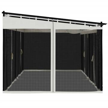  Gazebo with Mesh Walls Cream 6x3 m Steel