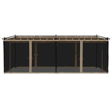  Gazebo with Mesh Walls Taupe 6x3 m Steel