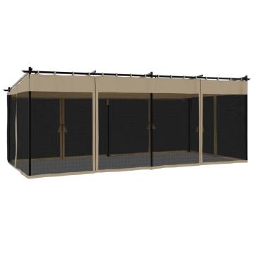  Gazebo with Mesh Walls Taupe 6x3 m Steel