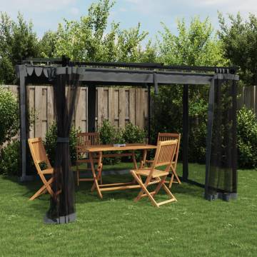  Gazebo with Mesh Walls Anthracite 3x3 m Steel