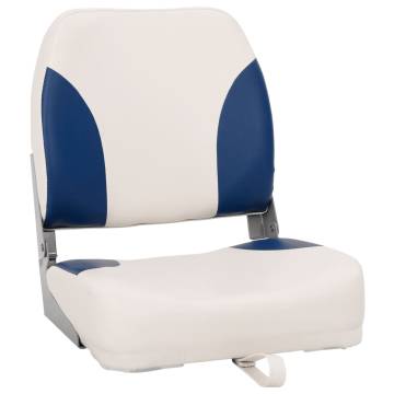  2 Piece Foldable Boat Seat Set Blue and White 41x36x48 cm