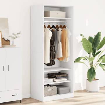  Wardrobe White 80x50x200 cm Engineered Wood