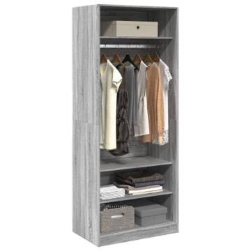  Wardrobe Grey Sonoma 80x50x200 cm Engineered Wood