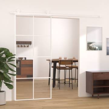 Sliding Door ESG Glass and Aluminium 90x205 cm White