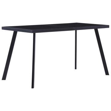  Dining Table Black 140x70x75 cm Tempered Glass