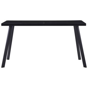  Dining Table Black 140x70x75 cm Tempered Glass