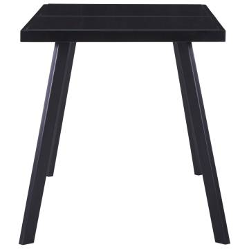  Dining Table Black 140x70x75 cm Tempered Glass