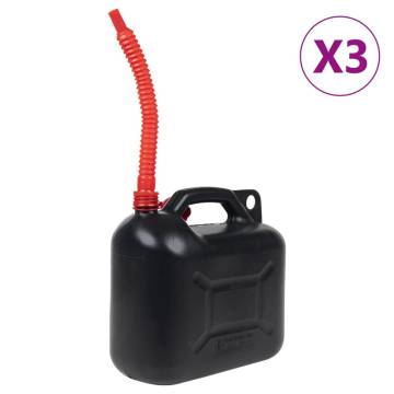  Fuel Can with Flexible Spout 3 pcs Black 10 L Plastic