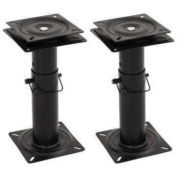  2 pcs Boat Seat Pedestals with 360° Seat Swivel Adjustable Steel