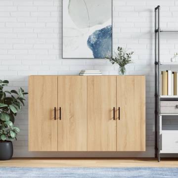  Wall Mounted Cabinets 2 pcs Sonoma Oak 69.5x34x90 cm