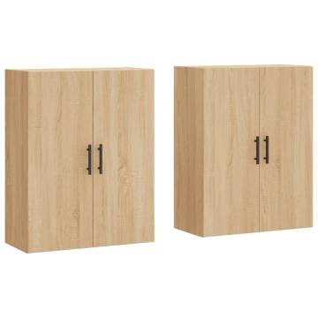  Wall Mounted Cabinets 2 pcs Sonoma Oak 69.5x34x90 cm