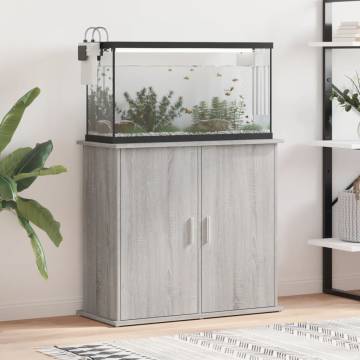  Aquarium Stand Grey Sonoma 81x36x73 cm Engineered Wood