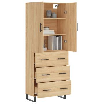  Highboard Sonoma Oak 69.5x34x180 cm Engineered Wood