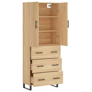  Highboard Sonoma Oak 69.5x34x180 cm Engineered Wood