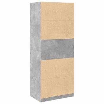  Wardrobe Concrete Grey 80x50x200 cm Engineered Wood