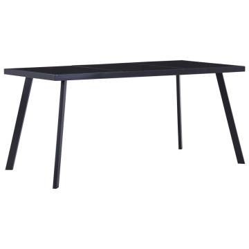  Dining Table Black 180x90x75 cm Tempered Glass