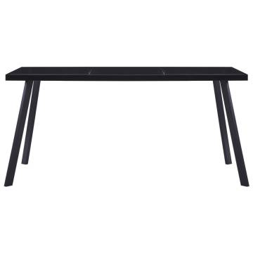  Dining Table Black 180x90x75 cm Tempered Glass