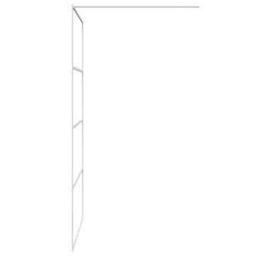  Walk-in Shower Wall White 115x195 cm Clear ESG Glass