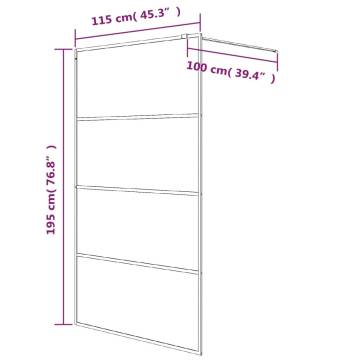  Walk-in Shower Wall White 115x195 cm Clear ESG Glass