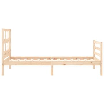 Bed Frame with Headboard 100x200 cm Solid Wood