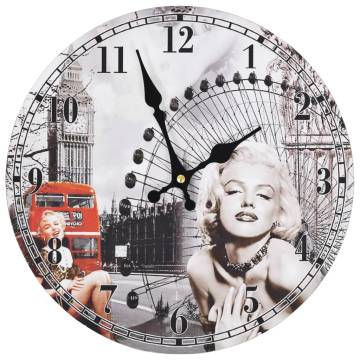  Vintage Wall Clock Marilyn Monroe 30 cm