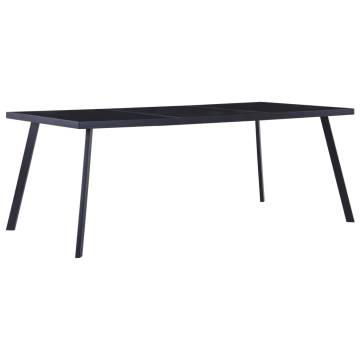  Dining Table Black 200x100x75 cm Tempered Glass