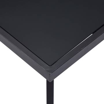  Dining Table Black 200x100x75 cm Tempered Glass