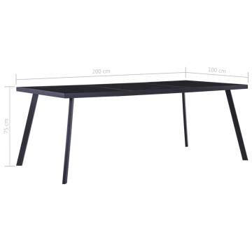  Dining Table Black 200x100x75 cm Tempered Glass