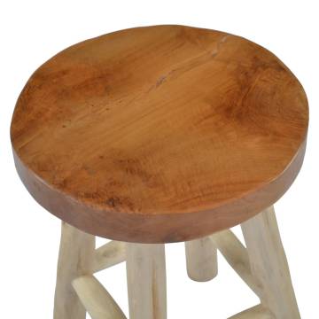  Stool Brown Teak Wood