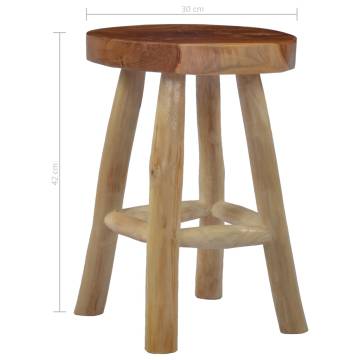  Stool Brown Teak Wood