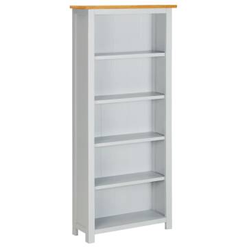  5-Tier Bookcase 60x22.5x140 cm Solid Oak Wood