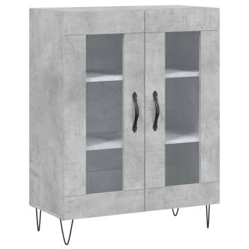  Highboard Concrete Grey 69.5x34x180 cm Engineered Wood