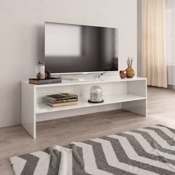  TV Cabinet High Gloss White 120x40x40 cm Engineered Wood