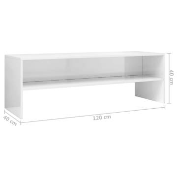  TV Cabinet High Gloss White 120x40x40 cm Engineered Wood