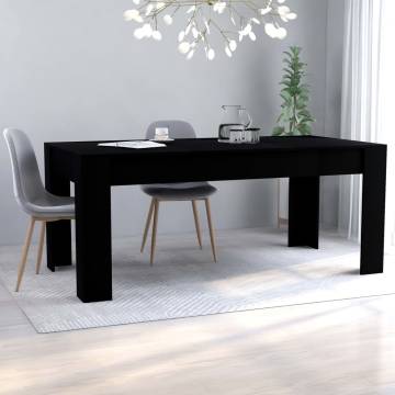  Dining Table Black 180x90x76 cm Engineered Wood