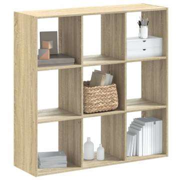  Bookcase Sonoma Oak 102x32x102 cm Engineered Wood