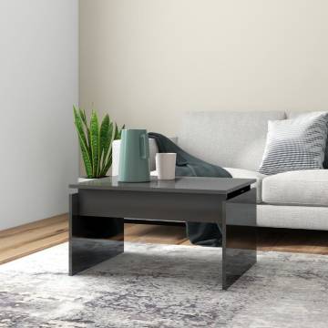  Coffee Table High Gloss Grey 68x50x38 cm Engineered Wood