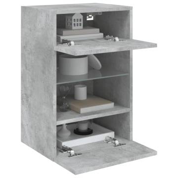 TV Wall Cabinet with LED Lights Concrete Grey 40x30x60.5 cm