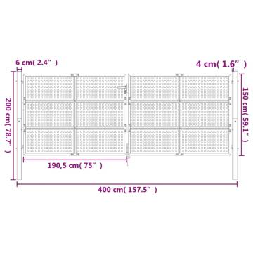  Garden Gate Anthracite 400x200 cm Steel