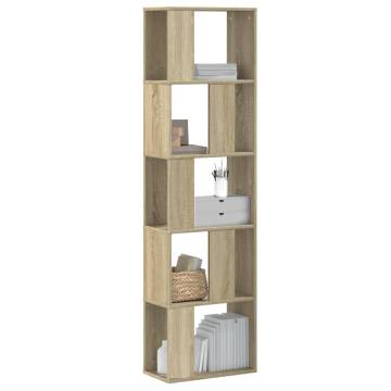  Bookcase 5-Tier Sonoma Oak 45x23.5x162.5 cm Engineered Wood