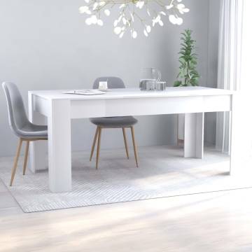  Dining Table White 180x90x76 cm Engineered Wood