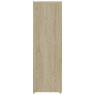  Bathroom Cabinet White and Sonoma Oak 30x30x95 cm Engineered Wood