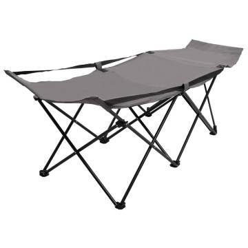  Folding Sun Lounger Grey Steel