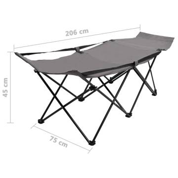  Folding Sun Lounger Grey Steel