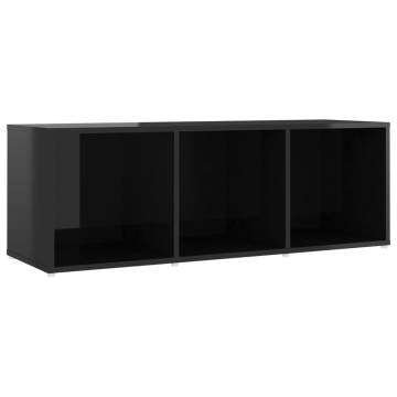  TV Cabinet High Gloss Black 107x35x37 cm Engineered Wood