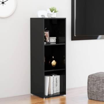  TV Cabinet High Gloss Black 107x35x37 cm Engineered Wood