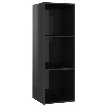  TV Cabinet High Gloss Black 107x35x37 cm Engineered Wood