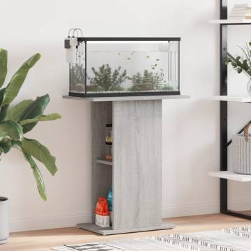  Aquarium Stand Grey Sonoma 60.5x36x72.5 cm Engineered Wood