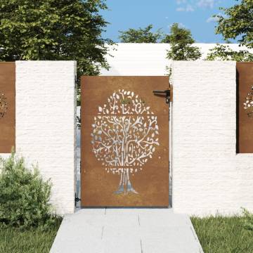  Garden Gate 85x150 cm Corten Steel Tree Design