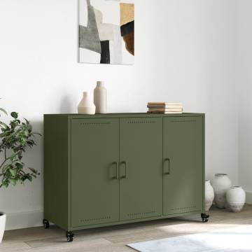  Sideboard Olive Green 100.5x39x72 cm Cold-rolled Steel